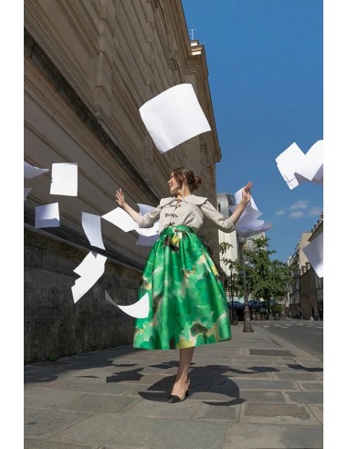 Ensemble : La Blouse rayée et La Jupe Mi Longue à fleurs en ligne