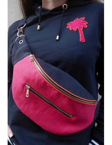 Sac Banane Noir/Fuchsia la livraison gratuite