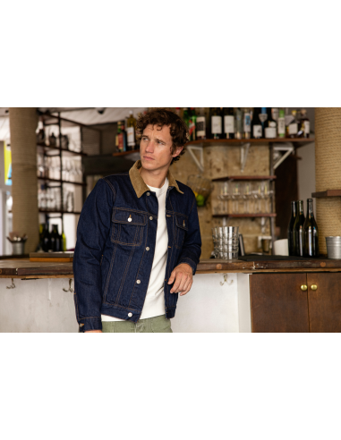 La veste en jean — col velours Toutes les collections ici